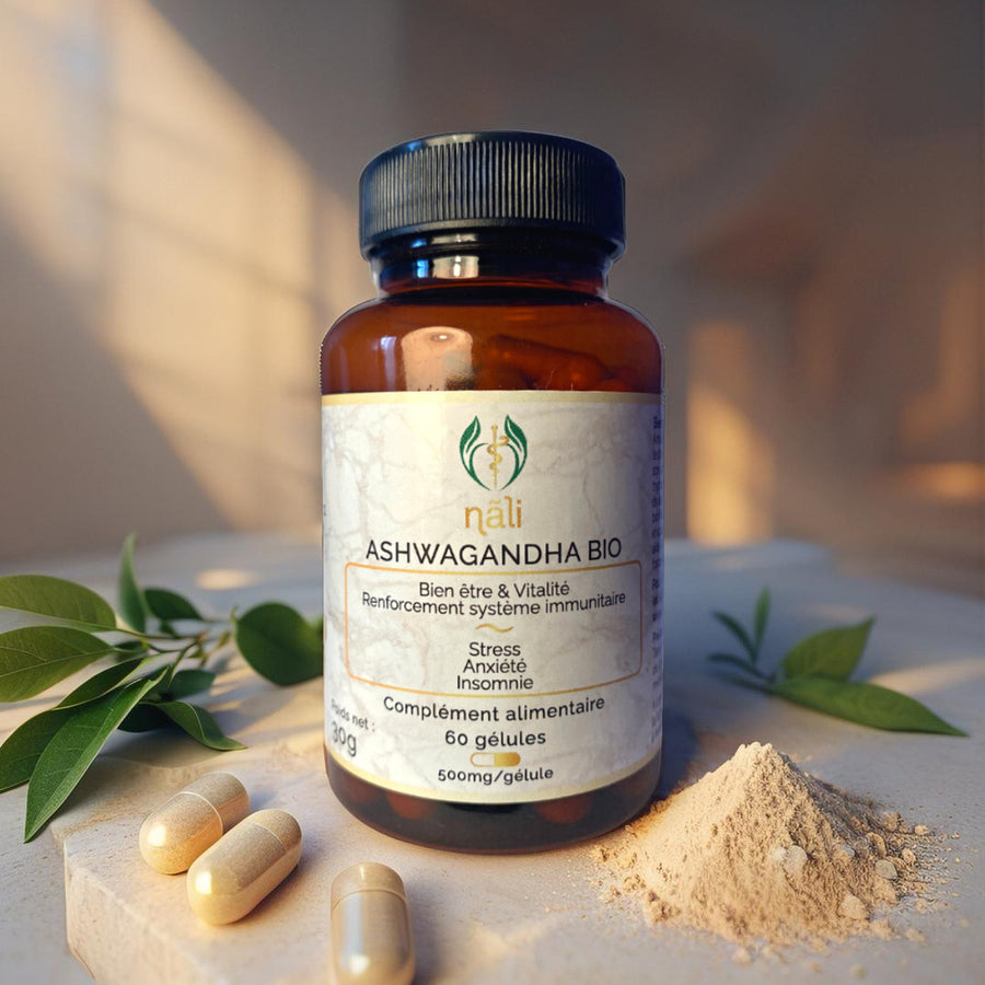 Ashwagandha Bio - Anti-Stress Naturel pour stopper Chute et stimuler Pousse de Cheveux