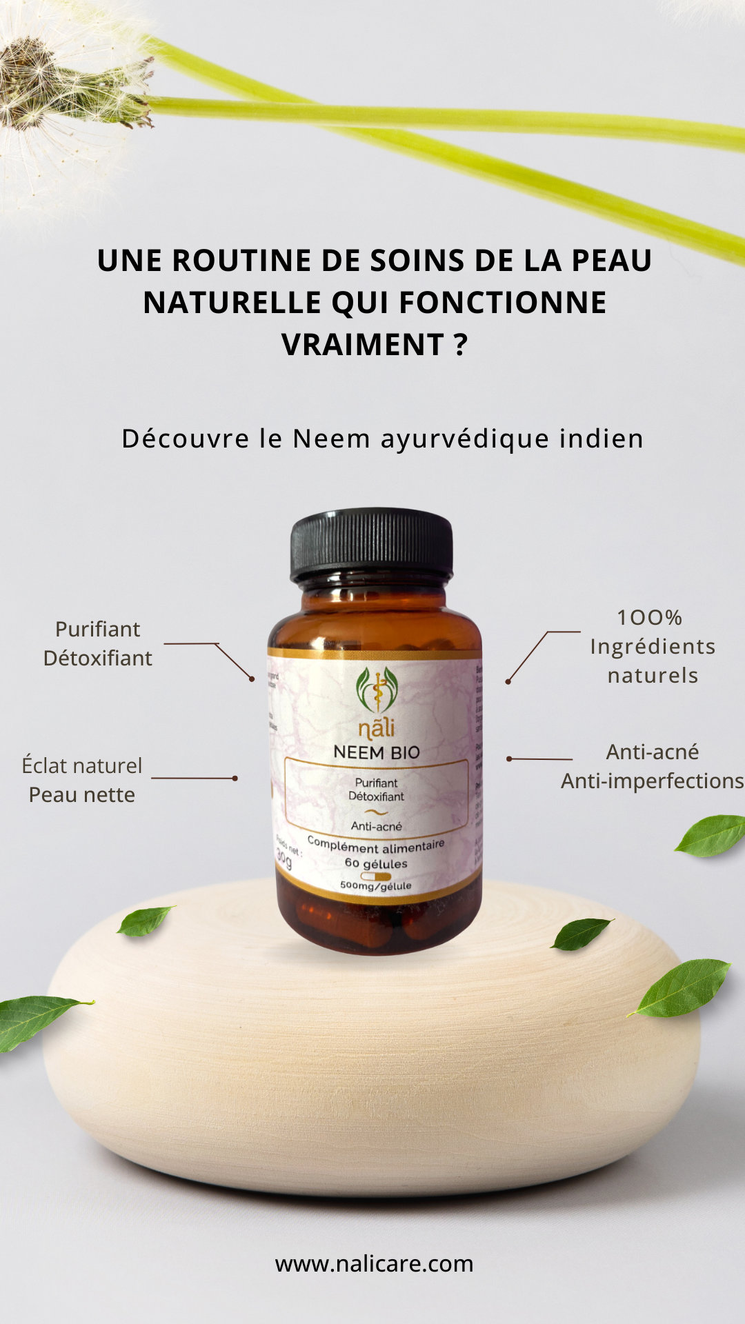 OFFRE SPÉCIALE 2X Neem bio Minceur - Anti-acné - Détoxifiant 120 GÉLULES